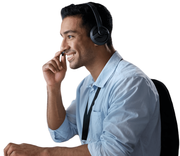 Men providing IT support services over the call