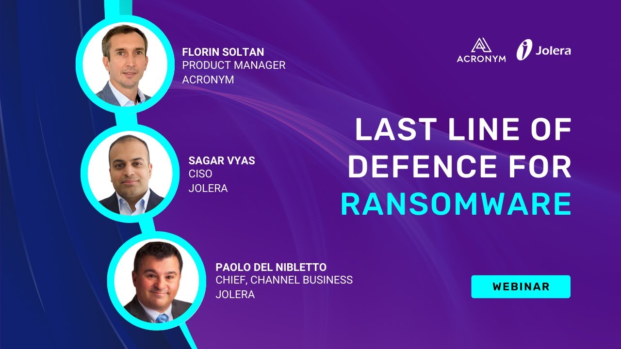 Video Thumbnail: The last line of Defence for Ransomware - Webinar